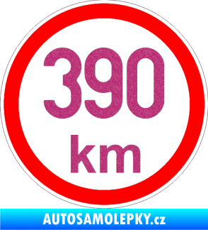 Samolepka Maximální rychlost 390km - nejvyšší konstrukční rychlost Ultra Metalic růžová
