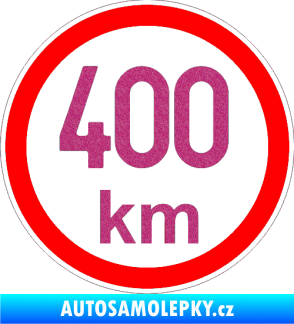 Samolepka Maximální rychlost 400km - nejvyšší konstrukční rychlost Ultra Metalic růžová