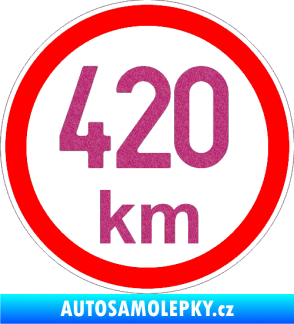 Samolepka Maximální rychlost 420km - nejvyšší konstrukční rychlost Ultra Metalic růžová
