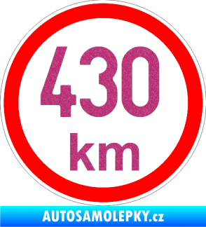 Samolepka Maximální rychlost 430km - nejvyšší konstrukční rychlost Ultra Metalic růžová