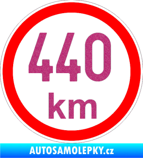 Samolepka Maximální rychlost 440km - nejvyšší konstrukční rychlost Ultra Metalic růžová
