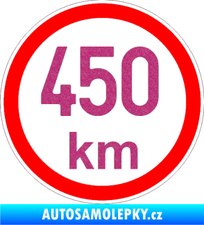 Samolepka Maximální rychlost 450km - nejvyšší konstrukční rychlost Ultra Metalic růžová