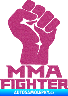 Samolepka MMA Fighter 001 pravá pěst Ultra Metalic růžová