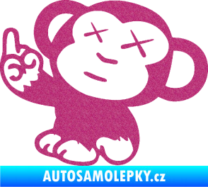 Samolepka Monkey Fuck Off JDM levá Ultra Metalic růžová