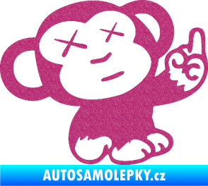Samolepka Monkey Fuck Off JDM pravá Ultra Metalic růžová