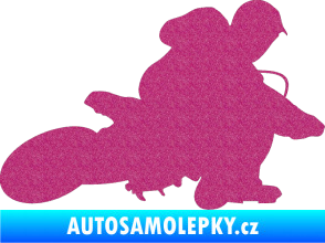 Samolepka Motorka 005 pravá motokros Ultra Metalic růžová