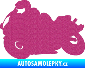 Samolepka Motorka 006 levá silniční motorky Ultra Metalic růžová