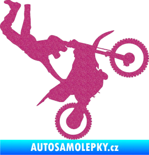Samolepka Motorka 008 pravá motokros freestyle Ultra Metalic růžová