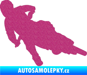 Samolepka Motorka 023 pravá motokros Ultra Metalic růžová