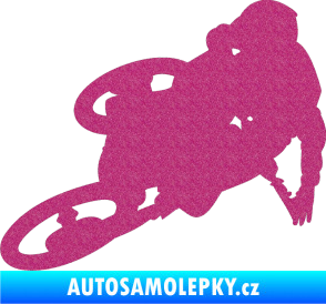 Samolepka Motorka 026 levá motokros freestyle Ultra Metalic růžová