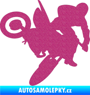 Samolepka Motorka 033 pravá motokros Ultra Metalic růžová