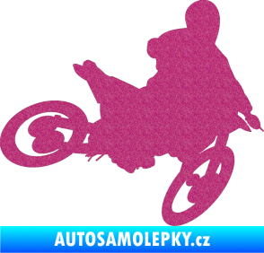 Samolepka Motorka 034 pravá motokros Ultra Metalic růžová