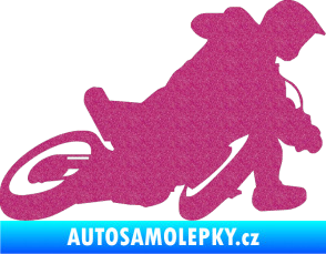 Samolepka Motorka 039 pravá motokros Ultra Metalic růžová