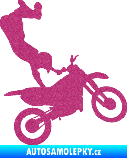 Samolepka Motorka 047 pravá motokros freestyle Ultra Metalic růžová