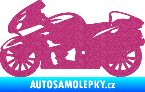 Samolepka Motorka 048 levá silniční Ultra Metalic růžová