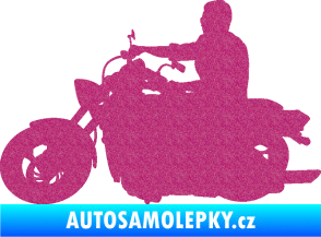 Samolepka Motorka 049 levá Ultra Metalic růžová