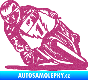 Samolepka Motorka 051 levá Ultra Metalic růžová