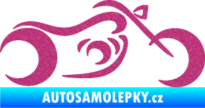 Samolepka Motorka 057 pravá obrys Ultra Metalic růžová