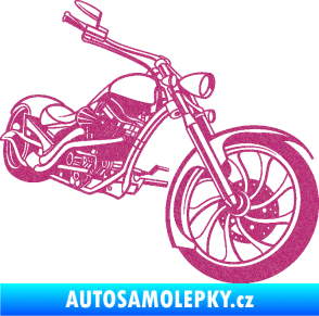 Samolepka Motorka chooper 002 pravá Ultra Metalic růžová
