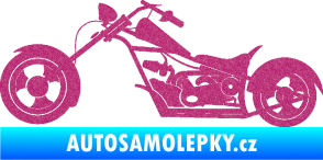 Samolepka Motorka chopper 001 levá Ultra Metalic růžová