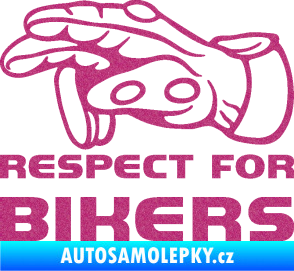 Samolepka Motorkář 014 levá respect for bikers Ultra Metalic růžová