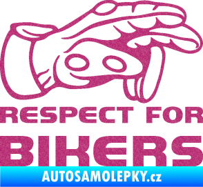 Samolepka Motorkář 014 pravá respect for bikers Ultra Metalic růžová