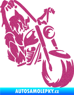 Samolepka Motorkář 015 pravá harley Ultra Metalic růžová