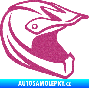 Samolepka Motorkářská helma 001 pravá Ultra Metalic růžová