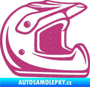 Samolepka Motorkářská helma 002 pravá Ultra Metalic růžová