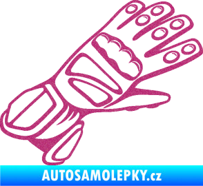 Samolepka Motorkářské rukavice 002 pravá Ultra Metalic růžová