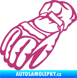 Samolepka Motorkářské rukavice 003 levá Ultra Metalic růžová