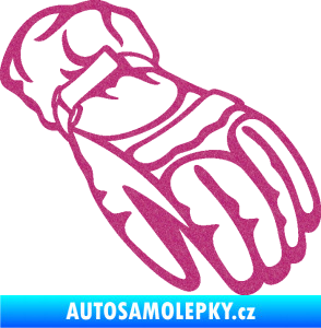 Samolepka Motorkářské rukavice 003 pravá Ultra Metalic růžová