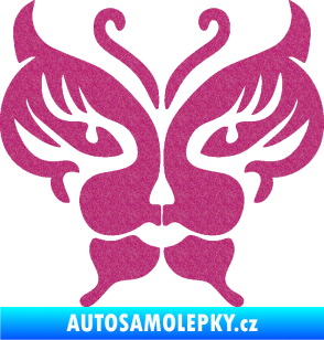 Samolepka Motýl 016 kočičí obličej Ultra Metalic růžová