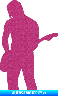 Samolepka Music 005 levá hráč na kytaru Ultra Metalic růžová