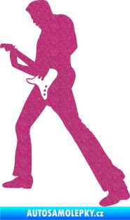 Samolepka Music 008 levá hráč na kytaru Ultra Metalic růžová