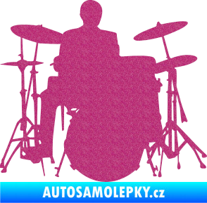 Samolepka Music 009 pravá hráč na bicí Ultra Metalic růžová