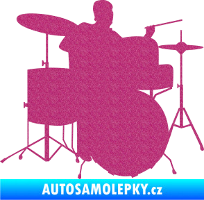 Samolepka Music 011 pravá hráč na bicí Ultra Metalic růžová