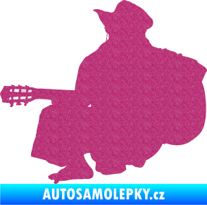 Samolepka Music 014 levá hráč na kytaru Ultra Metalic růžová