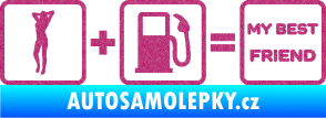 Samolepka My best friend  Ultra Metalic růžová