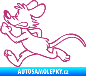 Samolepka Myš 001 levá sprintuje Ultra Metalic růžová