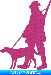 Samolepka Myslivec 002 levá Ultra Metalic růžová