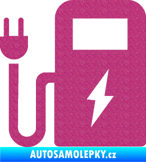 Samolepka Nabíjecí stanice 001 levá elektromobil charge Ultra Metalic růžová