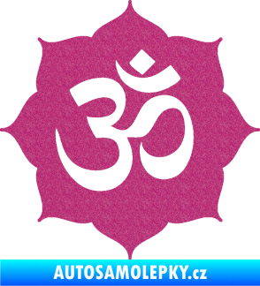 Samolepka Náboženský symbol Hinduismus Óm 002 Ultra Metalic růžová