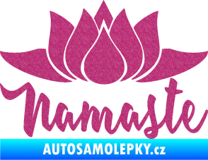 Samolepka Namaste 001 lotosový květ Ultra Metalic růžová