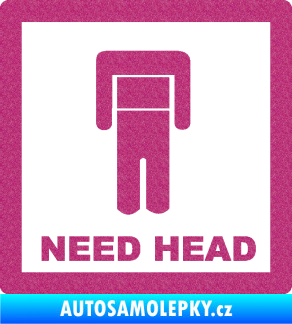 Samolepka Need head Ultra Metalic růžová