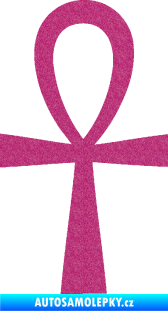 Samolepka Nilský kříž Ankh Ultra Metalic růžová