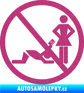 Samolepka No free money Ultra Metalic růžová