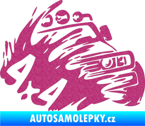 Samolepka Off Road 002 pravá 4x4 Ultra Metalic růžová
