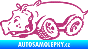 Samolepka Off Road 006 levá hroch Ultra Metalic růžová