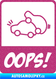 Samolepka Oops love cars 002 Ultra Metalic růžová